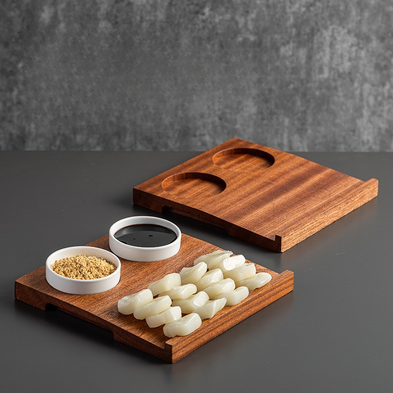 Korean Food Snacks - Houten dienblad voor koude voedsel in