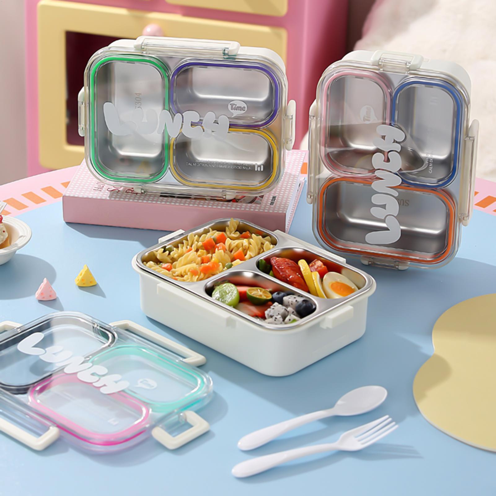 Food Snacks For School - Roestvrijstalen lunchbox, verdeeld, lekvrij, voor schoolkinderen,