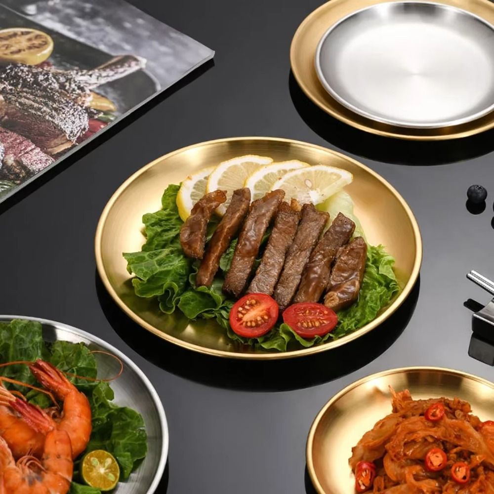 Korean Food Snacks - Eco-vriendelijke Koreaanse voedselplaat van roestvrij staal,