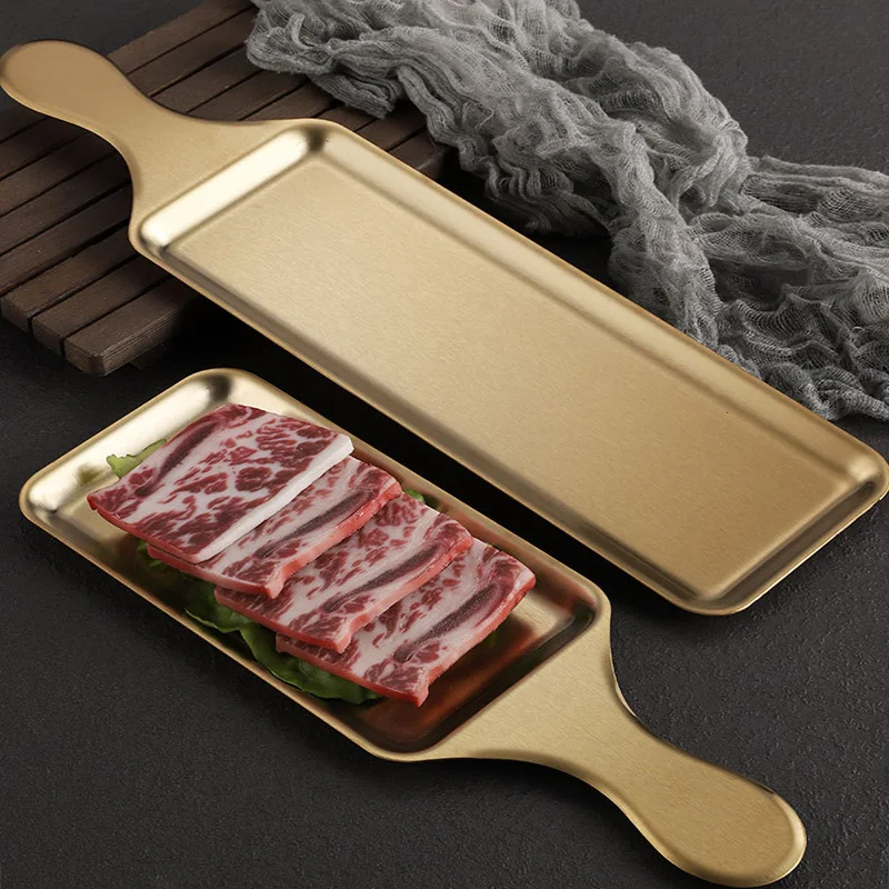 Korean Food Snacks - Rechthoekige plaat van roestvrij staal 304,