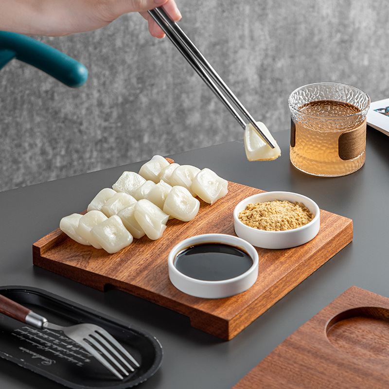 Houten dienblad voor koude voe - Korean Food Snacks recensie en prijs