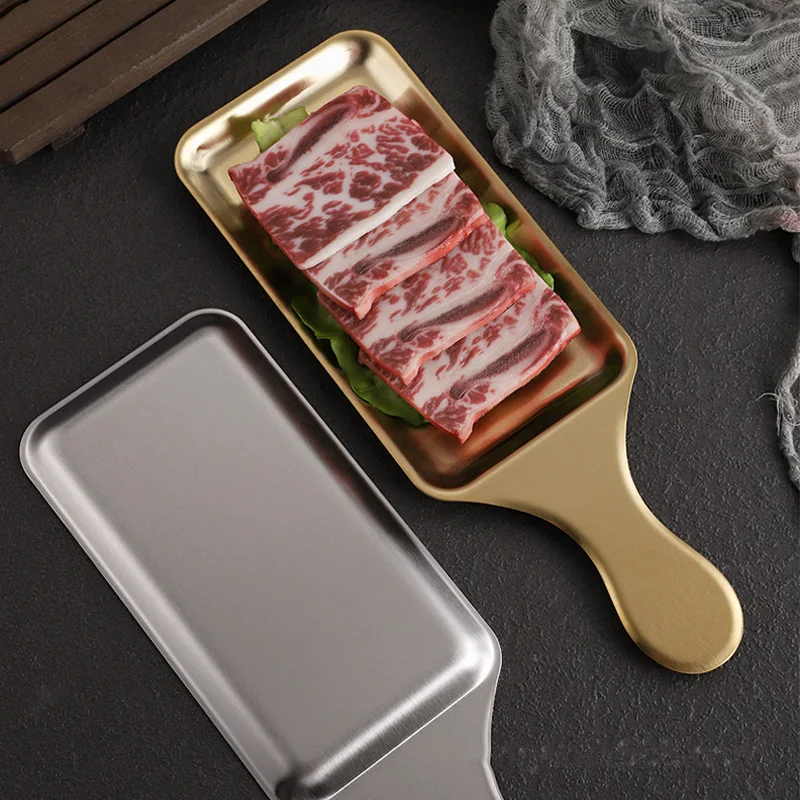 Rechthoekige plaat van roestvr - Korean Food Snacks recensie en prijs