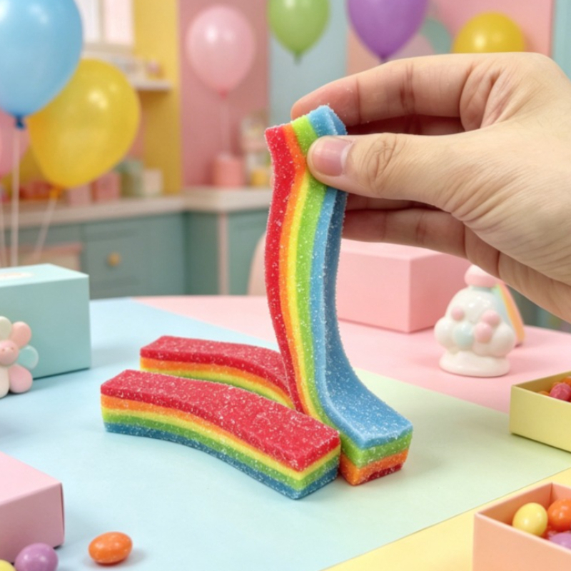 Squishy Rainbow Strip Stressba - Candy Sour Strip recensie en prijs