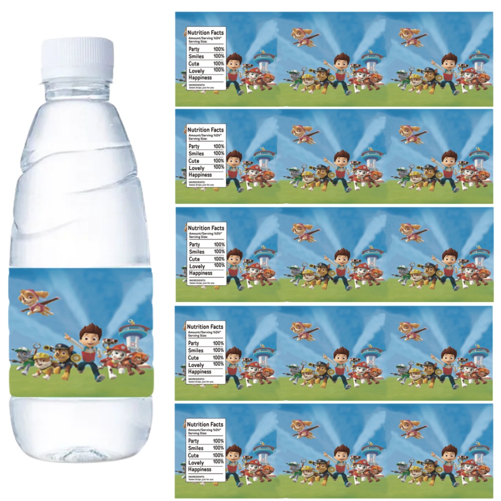 Paw Patrol Waterfles Etiketten - Candy Sour Strip recensie en prijs
